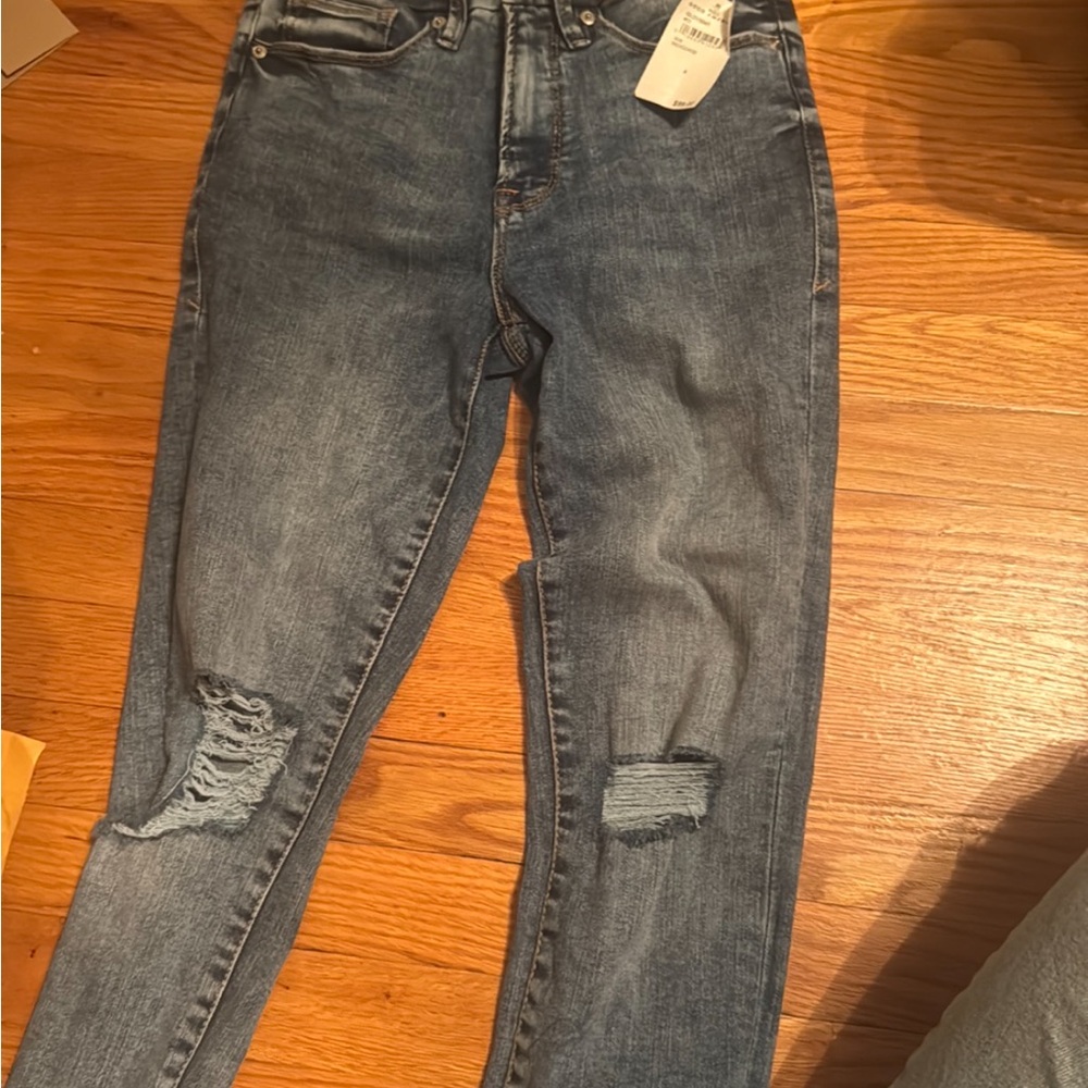 Good American Medium Blue Distressed Skinny Jeans